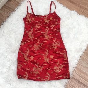 Dresses - Red Kimono silk dress Dresses - Red Kimono silk dress